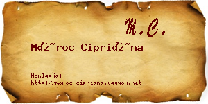 Móroc Cipriána névjegykártya
